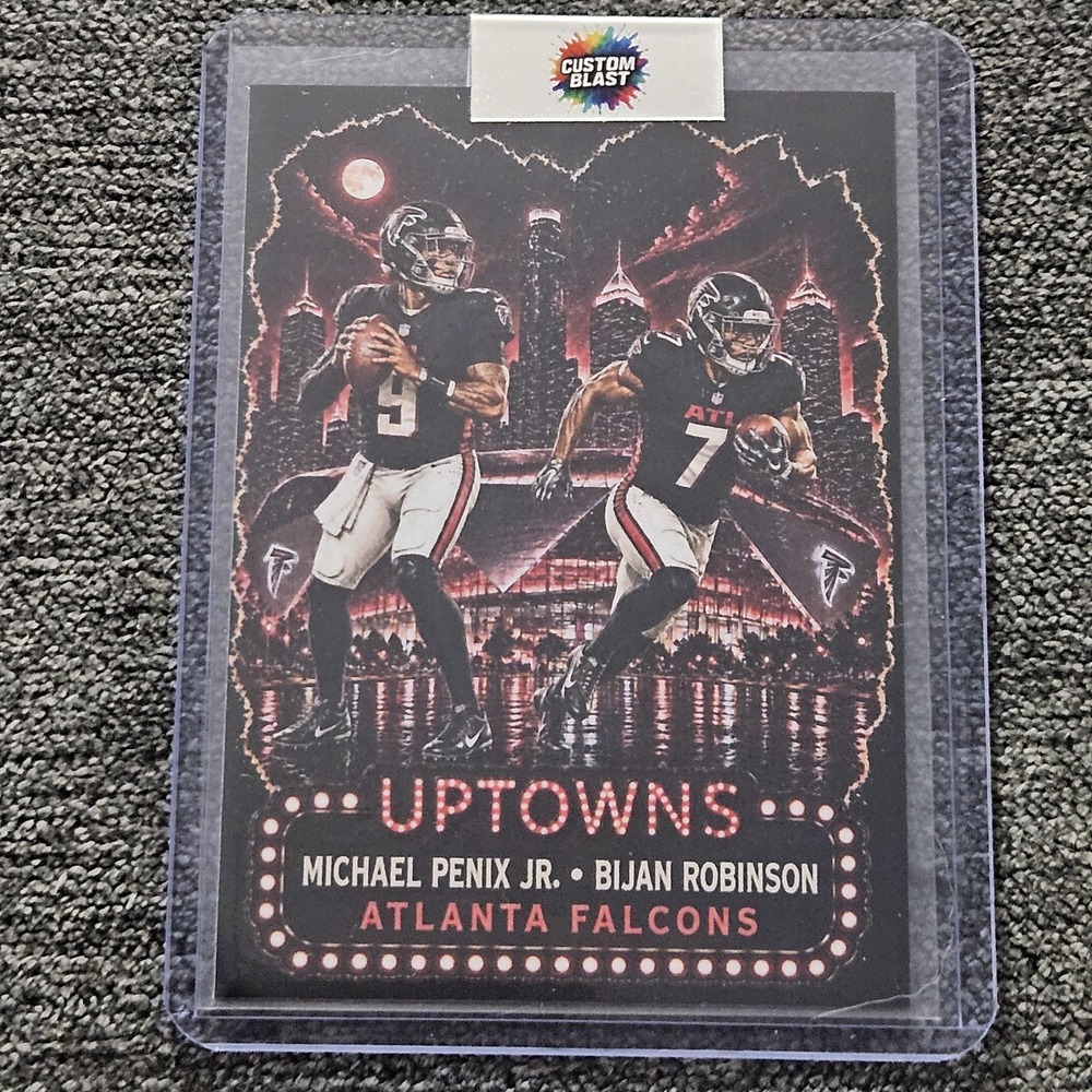 Michael Penix Jr and Bijan Robinson CUSTOM Uptowns‎ Football Card